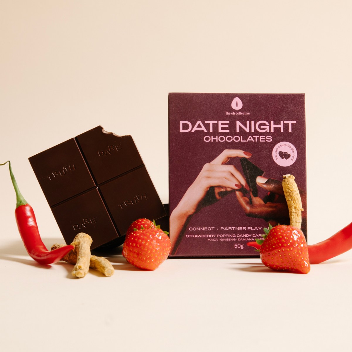 Date Night Chocolates, tablette et boîte