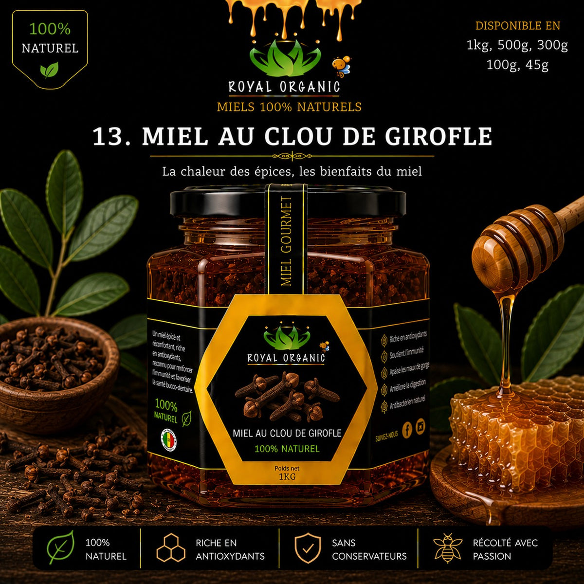 Miel Royal Organic – Clou de Girofle (pot Royal Organic)