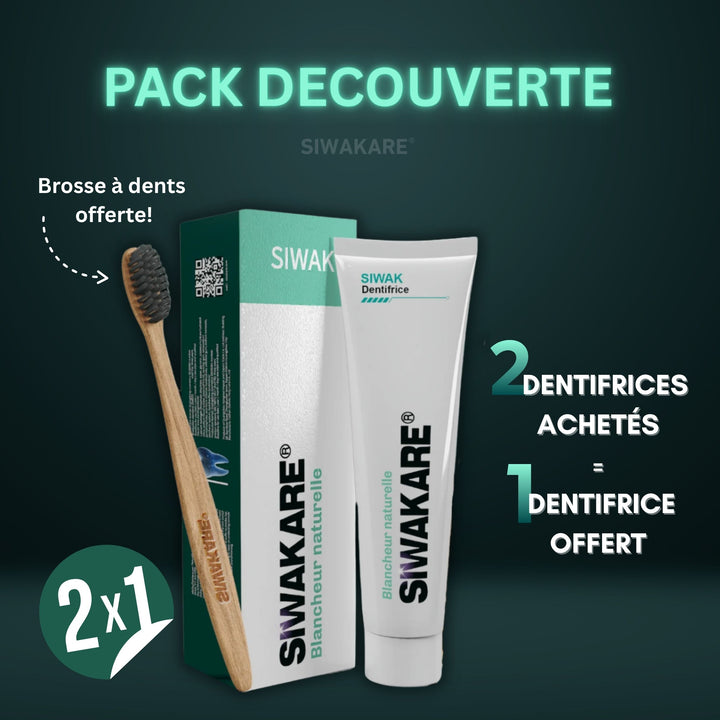 Pack Découverte Siwakare : 2 pâtes + 1 offerte + brosse offerte